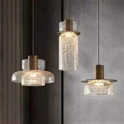 Arloen Modern Crackle Glass Pendant Light Arloen Modern Crackle Glass Pendant Light