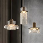 Arloen Modern Crackle Glass Pendant Light