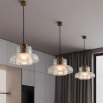 Arloen Modern Crackle Glass Pendant Light