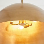 Deryn Farmhouse Brass Dome Pendant Light