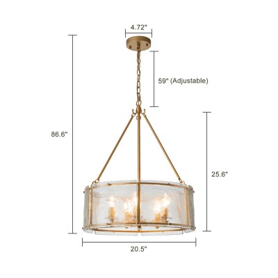 Coriander Farmhouse Water Ripple Glass Drum Chandelier Coriander Farmhouse Water Ripple Glass Drum Chandelier