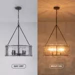 Coriander Farmhouse Water Ripple Glass Drum Chandelier