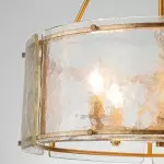 Coriander Farmhouse Water Ripple Glass Drum Chandelier