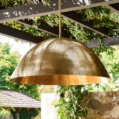 Deryn Farmhouse Brass Dome Pendant Light