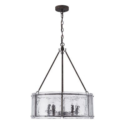 Coriander Farmhouse Water Ripple Glass Drum Chandelier Coriander Farmhouse Water Ripple Glass Drum Chandelier