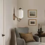 Cyrilith Vintage Milk Glass Oiled Brass Eloise Sconce