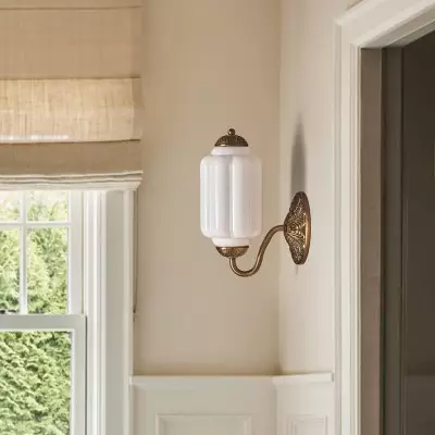 Cyrilith Vintage Milk Glass Oiled Brass Eloise Sconce Cyrilith Vintage Milk Glass Oiled Brass Eloise Sconce