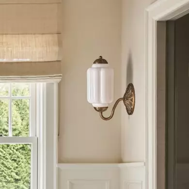 Cyrilith Vintage Milk Glass Oiled Brass Eloise Sconce Cyrilith Vintage Milk Glass Oiled Brass Eloise Sconce