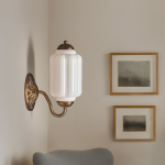 Cyrilith Vintage Milk Glass Oiled Brass Eloise Sconce