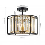 Eileyn Crystal Drum Semi Flush Mount Ceiling Light
