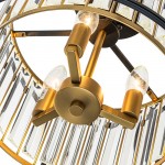 Eileyn Crystal Drum Semi Flush Mount Ceiling Light