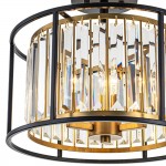 Eileyn Crystal Drum Semi Flush Mount Ceiling Light
