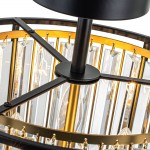 Eileyn Crystal Drum Semi Flush Mount Ceiling Light