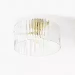 Erisen Farmhouse Ribbed Glass Drum Ceiling Light