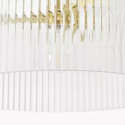 Erisen Farmhouse Ribbed Glass Drum Ceiling Light Erisen Farmhouse Ribbed Glass Drum Ceiling Light