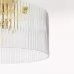 Erisen Farmhouse Ribbed Glass Drum Ceiling Light