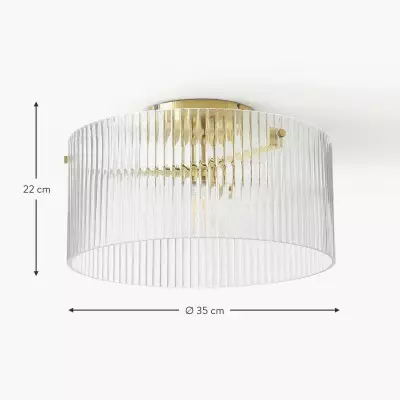 Erisen Farmhouse Ribbed Glass Drum Ceiling Light Erisen Farmhouse Ribbed Glass Drum Ceiling Light