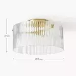 Erisen Farmhouse Ribbed Glass Drum Ceiling Light
