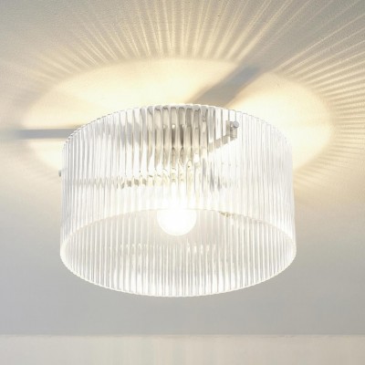 Erisen Farmhouse Ribbed Glass Drum Ceiling Light Erisen Farmhouse Ribbed Glass Drum Ceiling Light