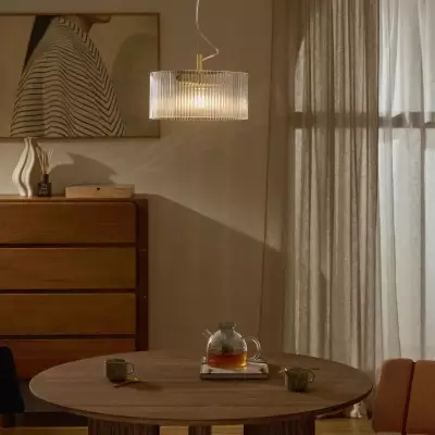 Erisen Farmhouse Ribbed Glass Pendant Light Erisen Farmhouse Ribbed Glass Pendant Light