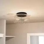 Erisen Farmhouse Ribbed Glass Drum Ceiling Light