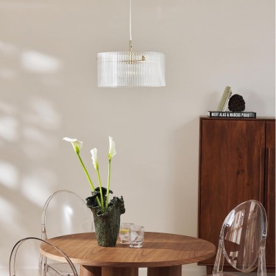 Erisen Farmhouse Ribbed Glass Pendant Light Erisen Farmhouse Ribbed Glass Pendant Light