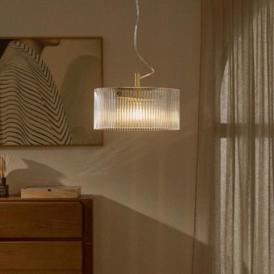 Erisen Farmhouse Ribbed Glass Pendant Light Erisen Farmhouse Ribbed Glass Pendant Light