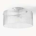 Erisen Farmhouse Ribbed Glass Drum Ceiling Light