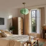 Vortan Antique Brass Green Glass Semi-Flush Mount Eloise Pendant Lamp