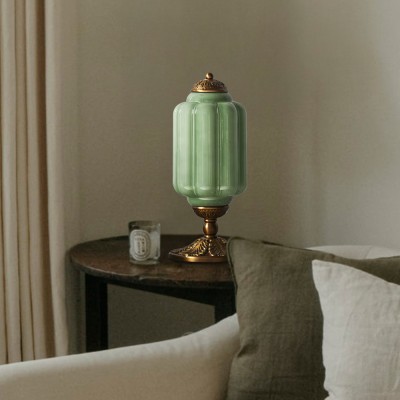 Nexos French Retro Cream Glass Textured Eloise Table Lamp Nexos French Retro Cream Glass Textured Eloise Table Lamp