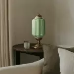 Nexos French Retro Cream Glass Textured Eloise Table Lamp