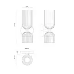 Hytham Rustic Double Tube Ribbed Glass Sconce