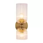 Hytham Rustic Double Tube Ribbed Glass Sconce