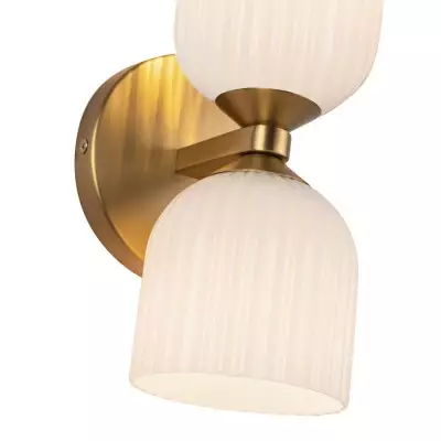 Hytham Rustic Double Tube Ribbed Glass Sconce Hytham Rustic Double Tube Ribbed Glass Sconce