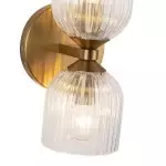 Hytham Rustic Double Tube Ribbed Glass Sconce