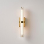 Saelin Farmhouse LED Tube Glass Wall Sconce