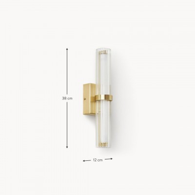 Saelin Farmhouse LED Tube Glass Wall Sconce
