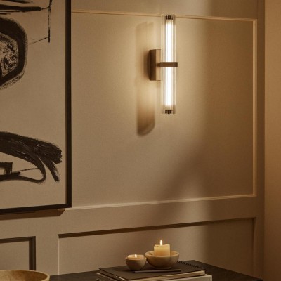 Saelin Farmhouse LED Tube Glass Wall Sconce Saelin Farmhouse LED Tube Glass Wall Sconce