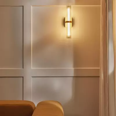 Saelin Farmhouse LED Tube Glass Wall Sconce Saelin Farmhouse LED Tube Glass Wall Sconce