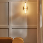 Saelin Farmhouse LED Tube Glass Wall Sconce