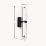 Saelin Farmhouse LED Tube Glass Wall Sconce