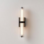 Saelin Farmhouse LED Tube Glass Wall Sconce