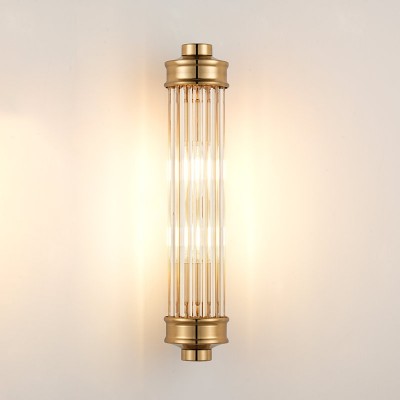 Raelin Retro Cylindrical Ribbed Glass Sconce Raelin Retro Cylindrical Ribbed Glass Sconce