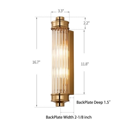 Raelin Retro Cylindrical Ribbed Glass Sconce Raelin Retro Cylindrical Ribbed Glass Sconce