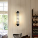 Raelin Retro Cylindrical Ribbed Glass Sconce