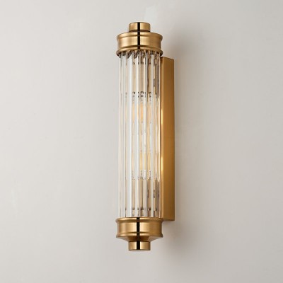 Raelin Retro Cylindrical Ribbed Glass Sconce Raelin Retro Cylindrical Ribbed Glass Sconce