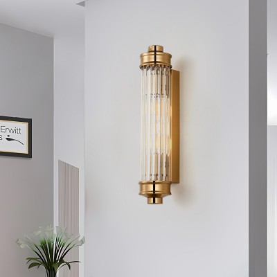 Raelin Retro Cylindrical Ribbed Glass Sconce Raelin Retro Cylindrical Ribbed Glass Sconce