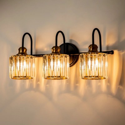 Naeris Modern Square Crystal Wall Sconce Naeris Modern Square Crystal Wall Sconce