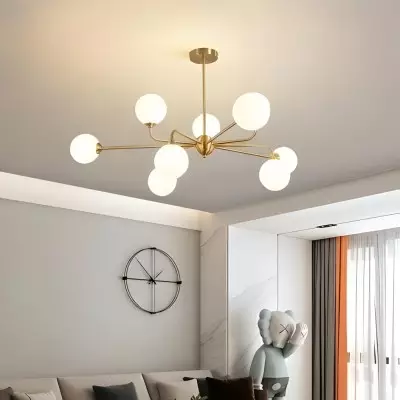 Alis Luxury White Glass Ball Chandelier Alis Luxury White Glass Ball Chandelier