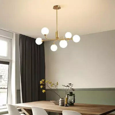 Alis Luxury White Glass Ball Chandelier Alis Luxury White Glass Ball Chandelier